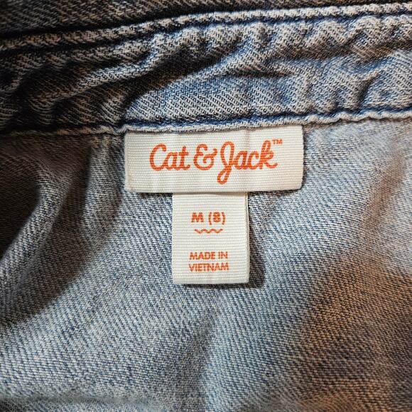Cat & Jack Girl's Size M (8) Denim Jumpsuit - Picture 3 of 4